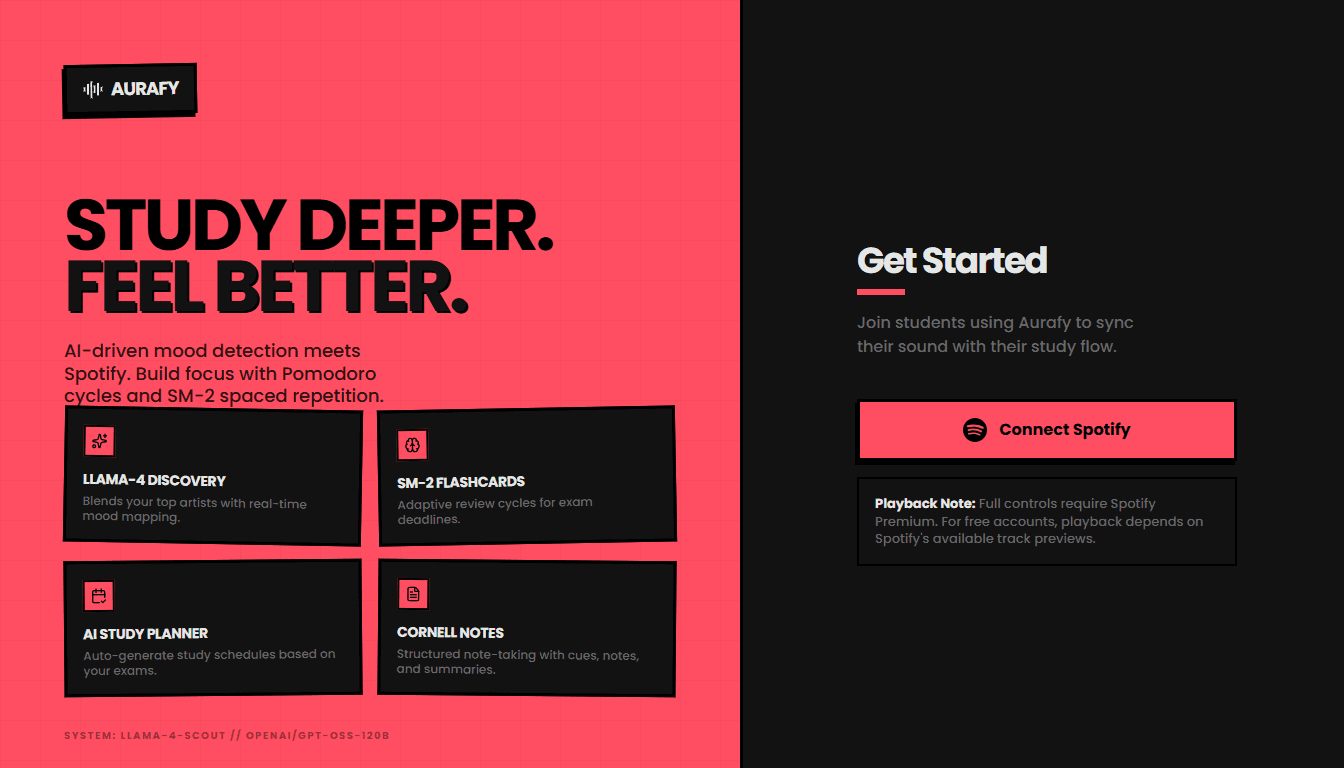 Aurafy — AI Music & Study Companion