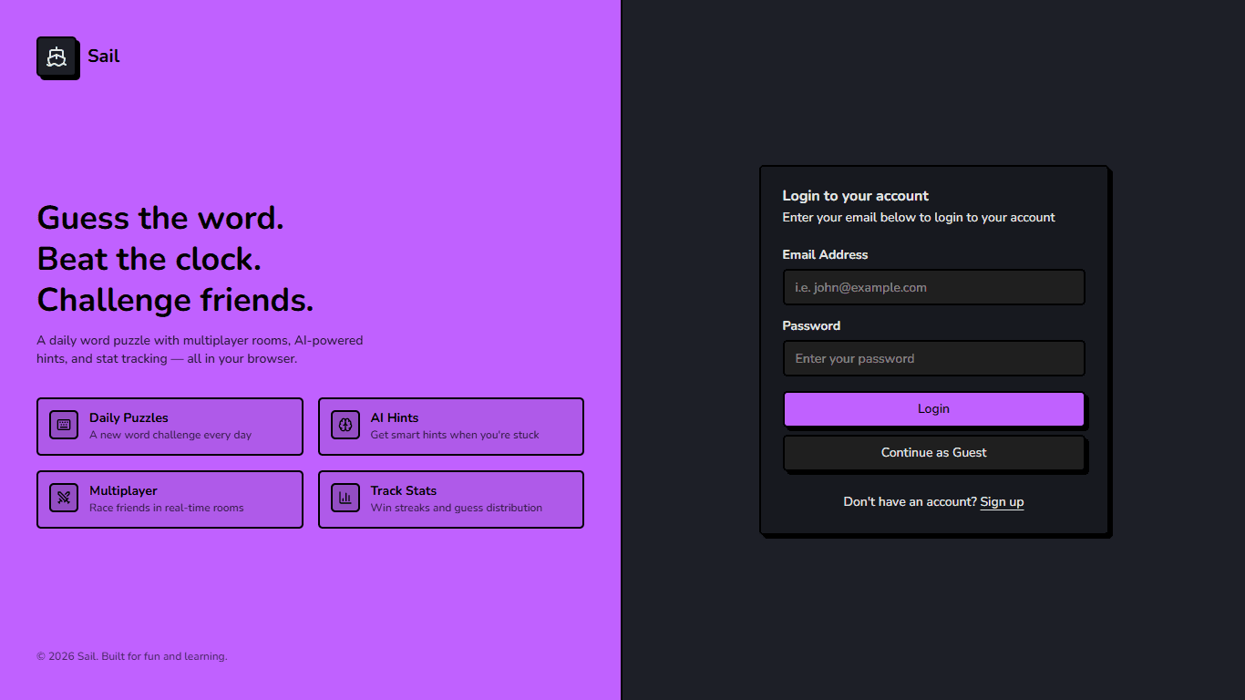 Sail — A Word-guessing game